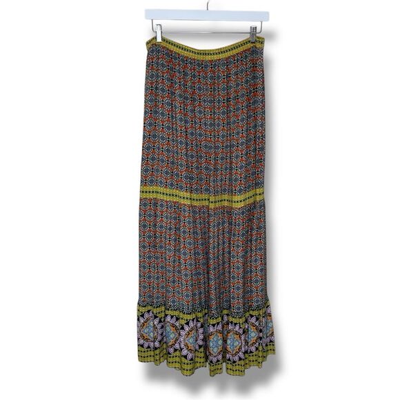 Caravan Creations Maxi Skirt Multiprint Tiered Boho Peasant Pull On Women Large - Picture 1 of 13